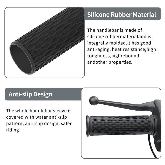 Alt view image 6 of 7 - Heated Motorcycle Handlebar Grips 12V Silicone Wrap with Smart Switch 5-Level Adjustable Temperature, Memory Function, Waterproof, Anti-Slip Hand Warmers for All 12V Motorbikes