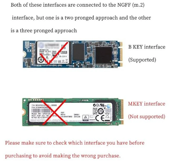 Alt view image 3 of 6 - CX25 M2 B+MKey SATA to SATA3 Adapter Key B-M SSD to 6G Interface Conversion Card NGFF Adapter 300 MB/s