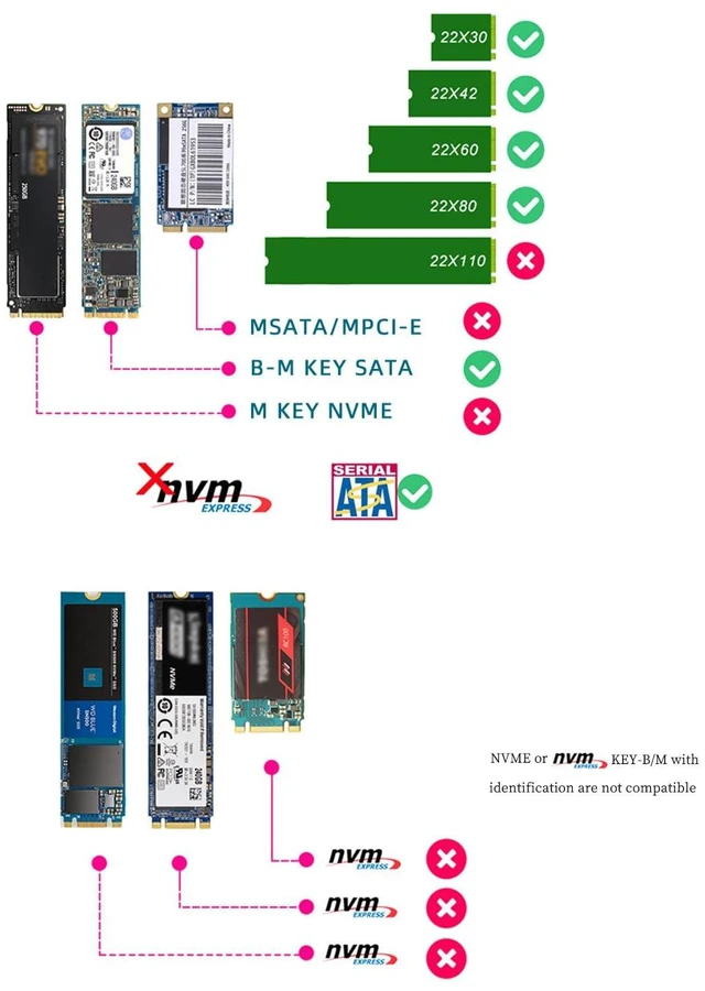 Alt view image 2 of 6 - CX25 M2 B+MKey SATA to SATA3 Adapter Key B-M SSD to 6G Interface Conversion Card NGFF Adapter 300 MB/s