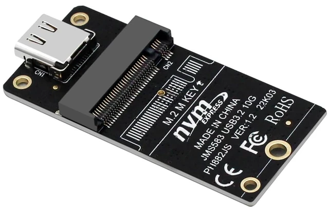 Main image of M. 2 NVMe/NGFF to USB C USB3.1 Solid State Hard Disk Adapter 10Gbps Compatible with M. 2 2230, 2242, 2260, 2280 SSD (PH882JL-PCBA, with NVMe Protocol)