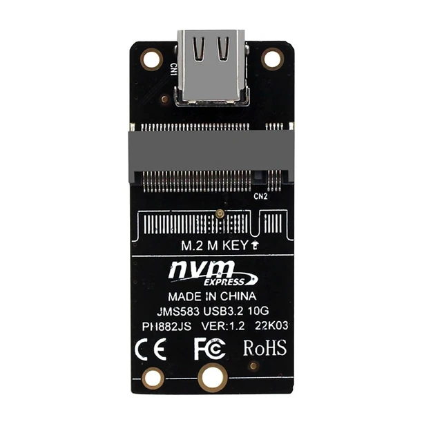 Alt view image 4 of 6 - M. 2 NVMe/NGFF to USB C USB3.1 Solid State Hard Disk Adapter 10Gbps Compatible with M. 2 2230, 2242, 2260, 2280 SSD (PH882JL-PCBA, with NVMe Protocol)