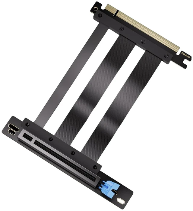 Main image of PCIE5.0 X16 Extension Cable Full Speed 90° 180° Graphics Card Male to Famle Adapter Support 5090 Graphics Card ATX/ITX Chassi (Black 90 Degrees, 15CM)