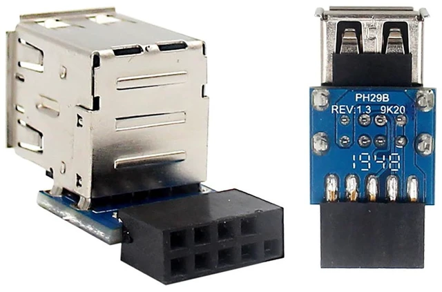 Main image of PH29 USB2.0 9Pin to Dual A Port Adapter Built-in USB Support for Desktop Motherboard (PH29B)