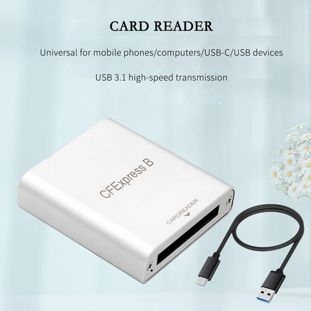 Alt view image 2 of 6 - PH862 CFEXPRESS B Card Reader 10G USB3.2 High Speed with A to C Cable Support 2TB CFE Card Compatible with Z6 Z7 1DX3