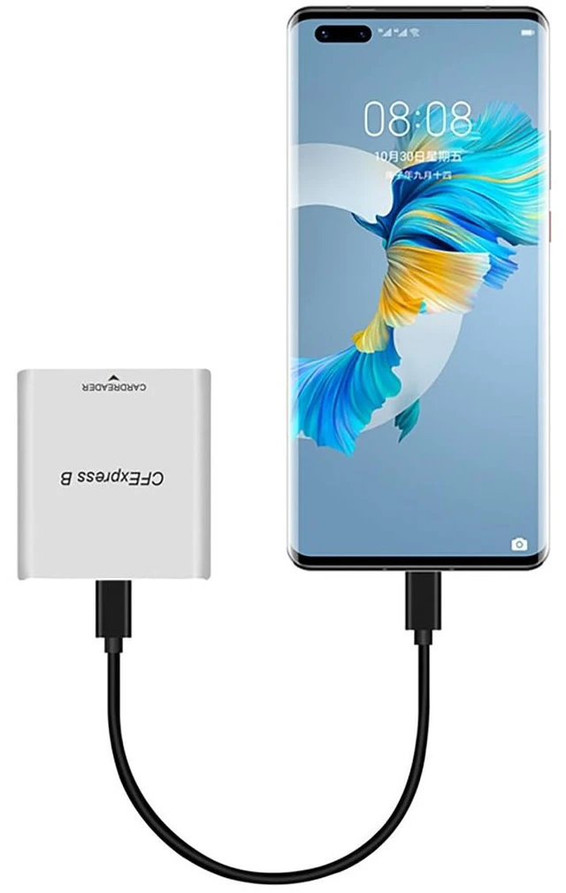 Alt view image 6 of 6 - PH862 CFEXPRESS B Card Reader 10G USB3.2 High Speed with A to C Cable Support 2TB CFE Card Compatible with Z6 Z7 1DX3