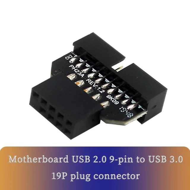 Alt view image 2 of 5 - PH23 Motherboard USB3.0 19Pin to USB2.0 9P Connector Interchangeable Female to Male Adapter (PH23A)