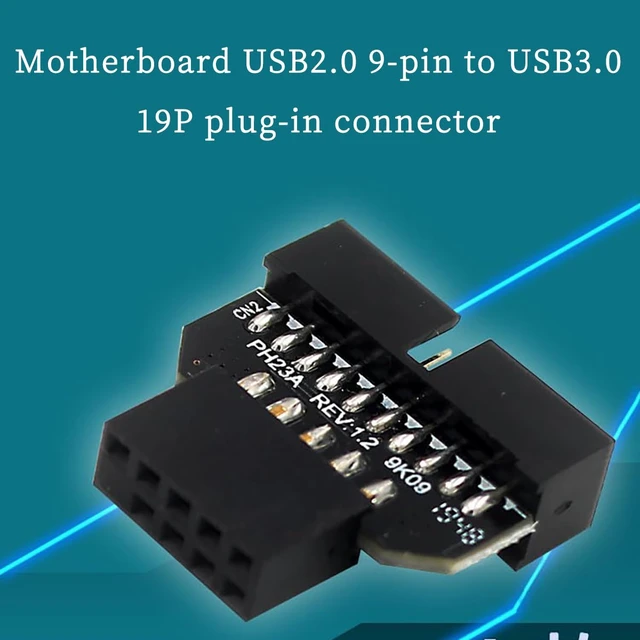 Alt view image 4 of 5 - PH23 Motherboard USB3.0 19Pin to USB2.0 9P Connector Interchangeable Female to Male Adapter (PH23A)