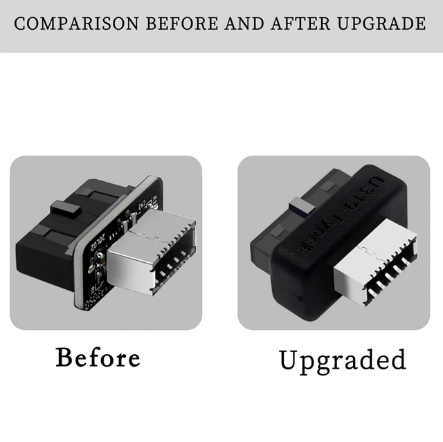 Alt view image 4 of 7 - PH73S+ USB Front Panel Adapter 10Gbps Type-E USB 3.0 Front 19PIN to 3.1 USB C Header Support for Motherboard with USB 3.0 USB3.1 19PIN Interface