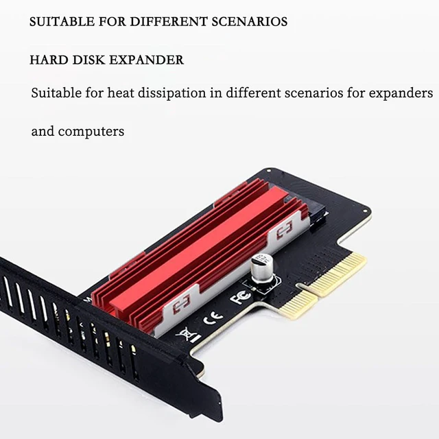Alt view image 6 of 7 - PH_COOLER1 M.2 SSD Heatsink NVMe M.2 2280 Solid-State Drive Aluminum Alloy Heat Spreader (Red)