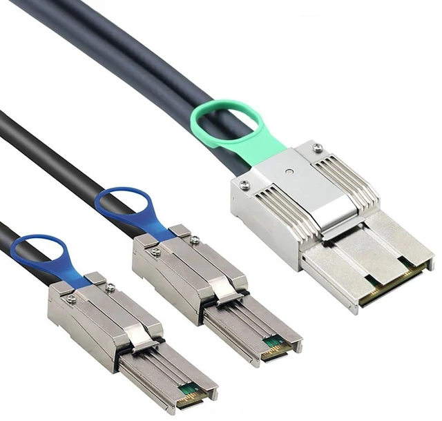 Alt view image 4 of 6 - iPASS X8 to 2×SFF-8088 PCIe 3.0 Cable 8GT/s, 29AWG SAS, 68-Pin to Dual SFF-8088, Industrial Grade -40°C~+85°C, 0.5A, 30V (0.5M/19.68in)