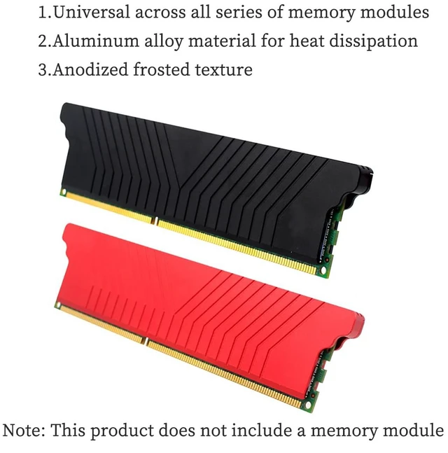 Alt view image 2 of 7 - PH-Cooler-DDR-1 Memory Card Heat Sink Aluminum Alloy Metal Heat Vest for Desktop Memory Module Single-Side Double-Side (Red)