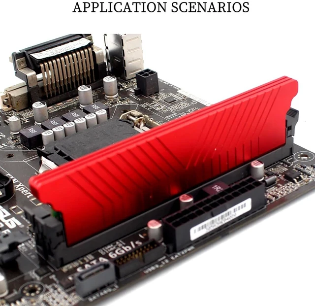 Alt view image 5 of 7 - PH-Cooler-DDR-1 Memory Card Heat Sink Aluminum Alloy Metal Heat Vest for Desktop Memory Module Single-Side Double-Side (Red)
