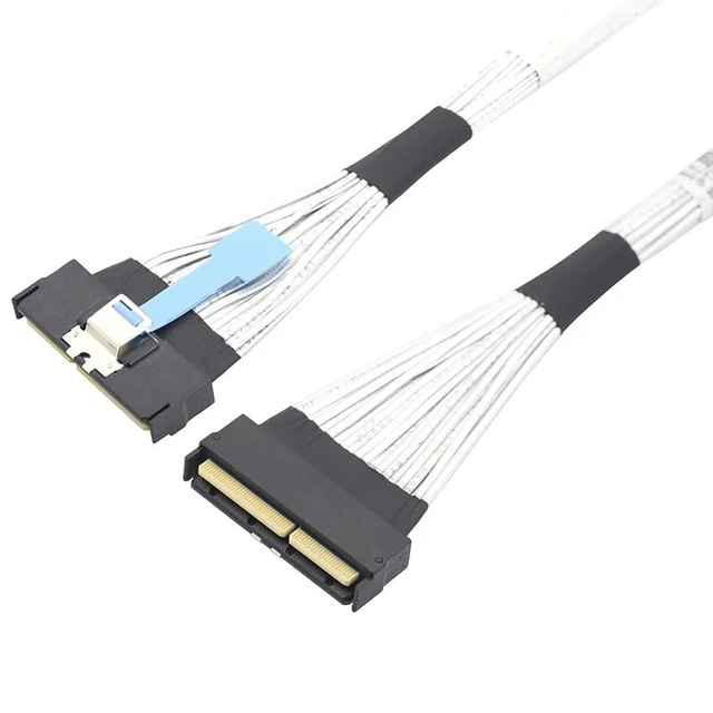 Main image of MCIO 16X to MCIO 16X PCIe 5.0 Cable 124-Pin 32GT/s, 30AWG P5, Industrial Grade -40°C~+85°C, 0.5A, 30V (0.5M/19.68in)