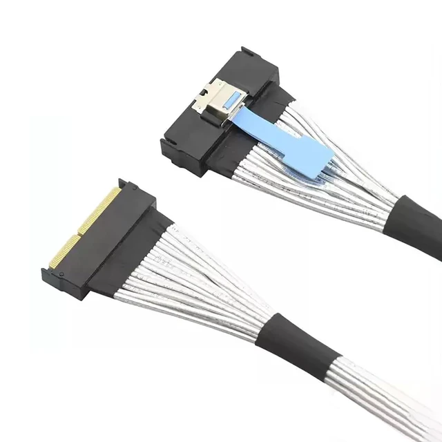 Alt view image 7 of 7 - MCIO 16X to MCIO 16X PCIe 5.0 Cable 124-Pin 32GT/s, 30AWG P5, Industrial Grade -40°C~+85°C, 0.5A, 30V (0.5M/19.68in)