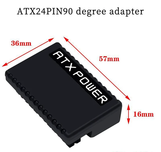 Alt view image 5 of 7 - 90 Degree ATX Motherboard 24P Power Header 2.24 * 1.42 * 0.63in Chassis Wire Organization Adapter DIY Computer Accessories (White)