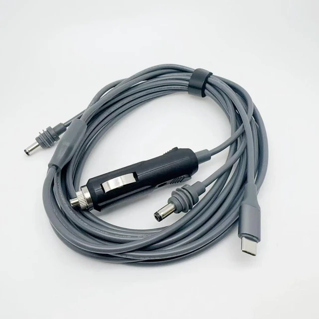 Main image of 3-in-1 Power Cable for Mini Satellite System, Compatible with Starlink Mini, for USB-C / DC / Car Power Adapter to DC Adapter, Built-in PD E-Mark-compatible Chip, 20V/5A 100W Output (196.85, Inches)