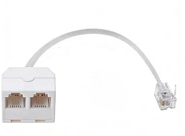 Alt view image 6 of 7 - RJ11 1 to 2 Phone Line Splitter 6P4C Plugs Four Core Adapter with 4.8inch Cable for Telephone Fax Machine (2)