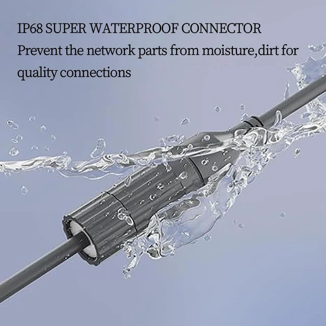 Alt view image 4 of 7 - CAT6 Extension Cable with RJ45 Waterproof Coupler, Compatible with Starlink Gen 3 and Mini, 8P8C Interface, 0.3M/12in Length, IP68 Waterproof Dustproof, Pure Copper Core, Durable 5000+ Plug Cycles