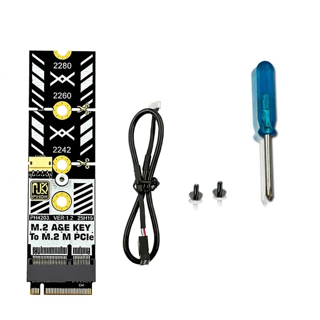 Main image of PH4203 M2 A+E Key to M Key SSD Adapter Card m2 Wi Fi Slot to M Key Converter Modular Design Compatible with NVMe 2242 2260 2280 SSD