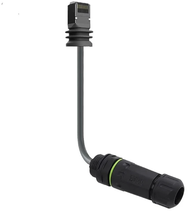 Main image of 1Piece CAT6 Extension Cable with 8P8C Connector, Compatible with Starlink Gen 3, 0.305M/12in Length, IP68 Waterproof, Pure Copper Core, Zinc Alloy Module, 1000M Protocol Support