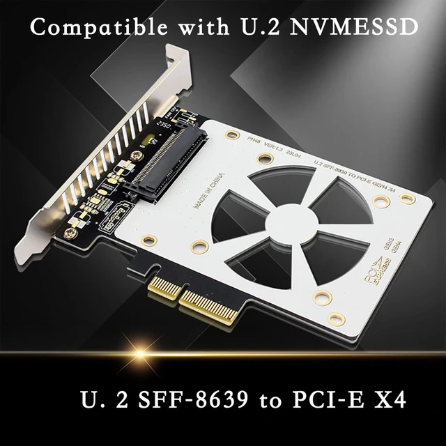 Alt view image 3 of 7 - PH46 PCIe3.0 X4 to U.2 SFF-8639 Adpter Card GEN4 High Speed Compatible with U.2 NVME SSD X4 X8 X16 Slot