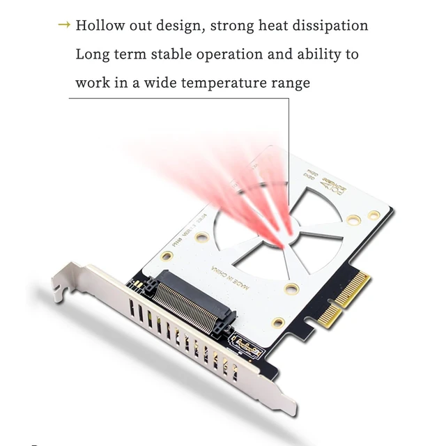 Alt view image 5 of 7 - PH46 PCIe3.0 X4 to U.2 SFF-8639 Adpter Card GEN4 High Speed Compatible with U.2 NVME SSD X4 X8 X16 Slot