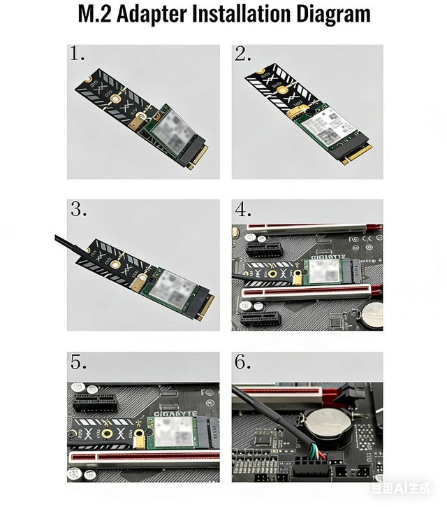 Alt view image 7 of 7 - PH4203 M2 A+E Key to M Key SSD Adapter Card m2 Wi Fi Slot to M Key Converter Modular Design Compatible with NVMe 2242 2260 2280 SSD