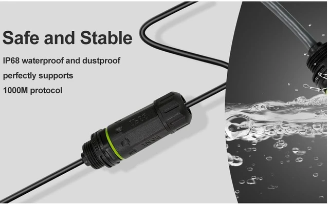Alt view image 4 of 7 - CAT6 Extension Cable Plus with 8P8C Connector, Compatible with Starlink Gen 3, 0.305M/12in Length, IP68 Waterproof, Pure Copper Core, Zinc Alloy Module, 1000M Protocol Support