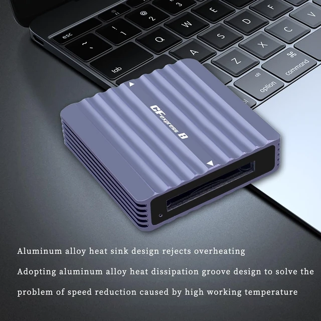 Alt view image 3 of 7 - PH862B CF Express A/B CFE Card Reader 10G USB3.2 High Speed with Aluminum Alloy Heat-Sink C to C/A Cable Compatible with Z6/Z7 1DX3 (PH862B-24 for CFE B Card)