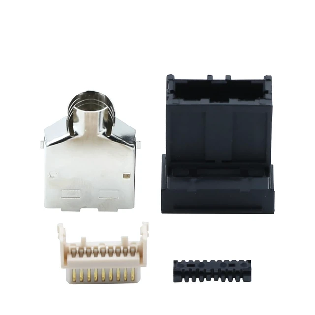 Alt view image 4 of 6 - E Type 19Pin Male Solder Connector Compatible with HDMI 6-Pack High-Performance Car, PC, Industrial, and Communication Equipment Connector Black ABS Molded Structure