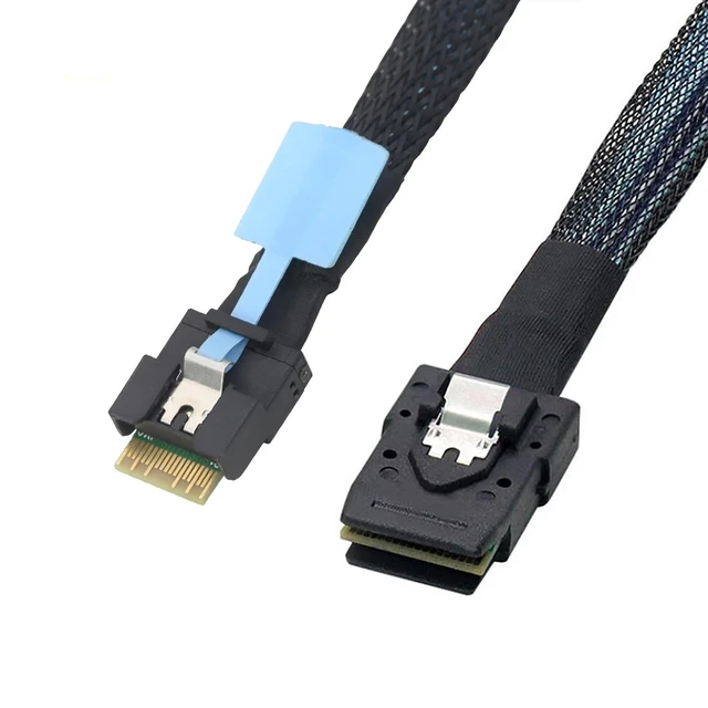 Alt view image 6 of 6 - SlimSAS SFF 8654 4i to SAS SFF 8087 Cable Server Storage1m/39.37in