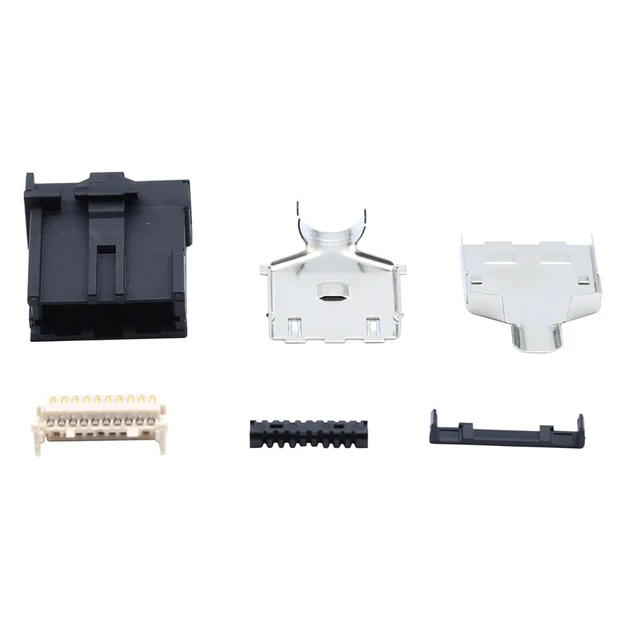 Alt view image 6 of 6 - E Type 19Pin Male Solder Connector Compatible with HDMI 6-Pack High-Performance Car, PC, Industrial, and Communication Equipment Connector Black ABS Molded Structure