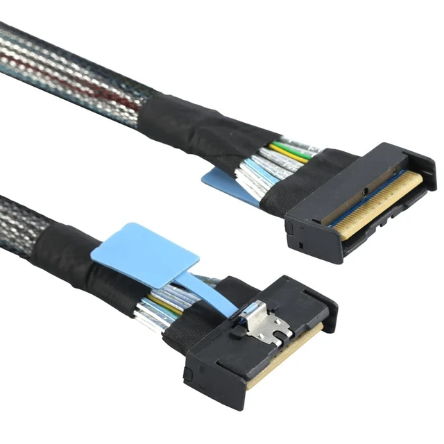 Alt view image 6 of 6 - Slimline SAS MCIO SFF-8654 8i 74P PCIe 5.0 to MCIO 8654 High-Speed Server Cable (31.49, Inches)