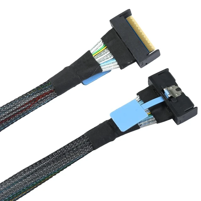 Alt view image 4 of 6 - Slimline SAS MCIO SFF-8654 8i 74P PCIe 5.0 to MCIO 8654 High-Speed Server Cable (31.49, Inches)