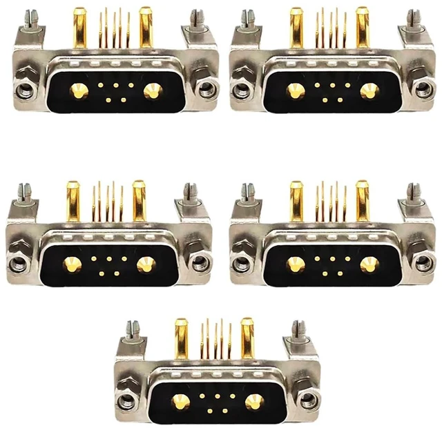 Main image of D Sub 7W2 Male PCB Connector Right Angle High Current Solder1Male