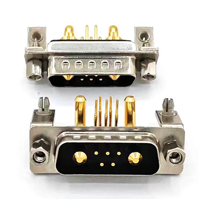 Alt view image 5 of 7 - D Sub 7W2 Male PCB Connector Right Angle High Current Solder1Male