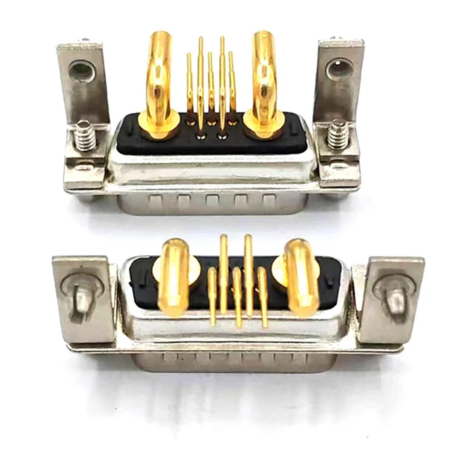 Alt view image 4 of 7 - D Sub 7W2 Male PCB Connector Right Angle High Current Solder1Male