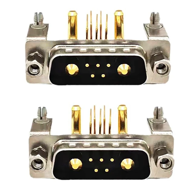 Alt view image 7 of 7 - D Sub 7W2 Male PCB Connector Right Angle High Current Solder1Male