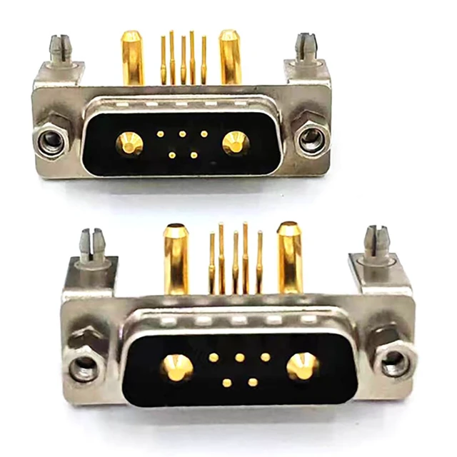 Alt view image 3 of 7 - D Sub 7W2 Male PCB Connector Right Angle High Current Solder1Male