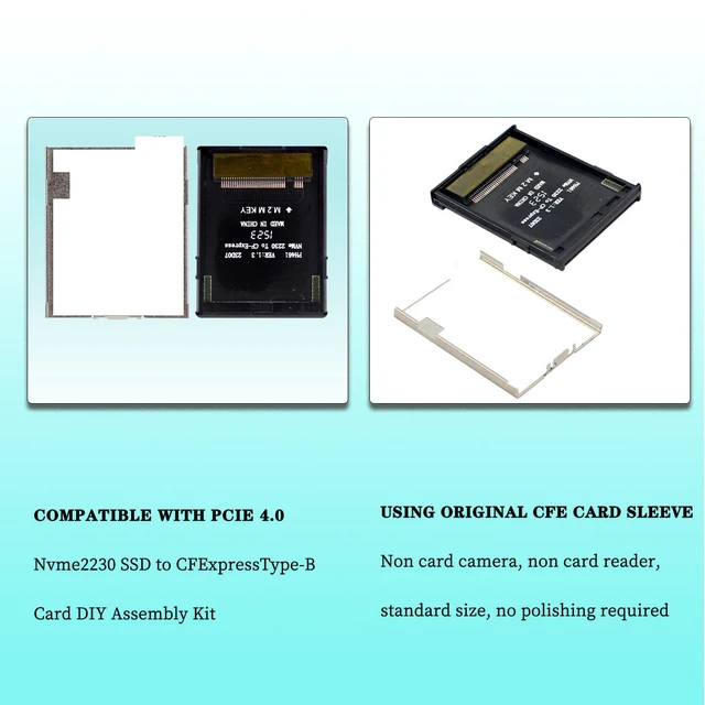 Alt view image 2 of 6 - PH461 NGFF M2 Mkey Nvme 2230 SSD to CFExpress Type-B Card Adapter DIY Assembly Kit