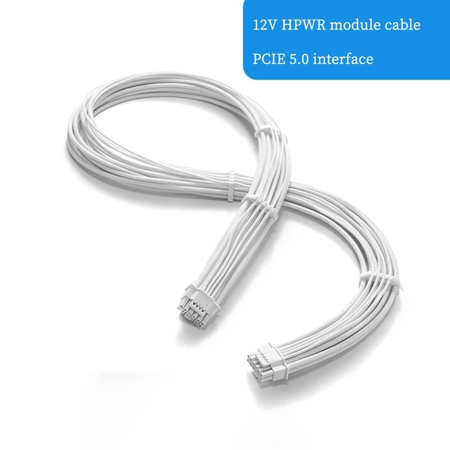 Alt view image 6 of 7 - PCIe5.0 12+4Pin GPU Power Cable 70cm Male-to-Male Module Cable High-Conductivity for Motherboard Assembly and PSU Connection (Black)