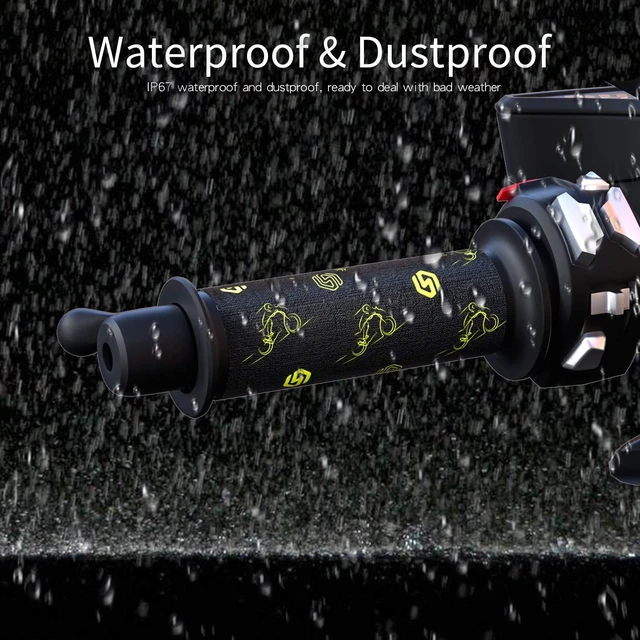 Alt view image 7 of 7 - Heated Motorcycle Handlebar Grips 12V with Smart Temperature Control 3-Level Adjustable Aramid Fiber Hand Warmers with Mount, IP67 Waterproof, Anti-Slip Pattern Design for All 12V Motorbikes