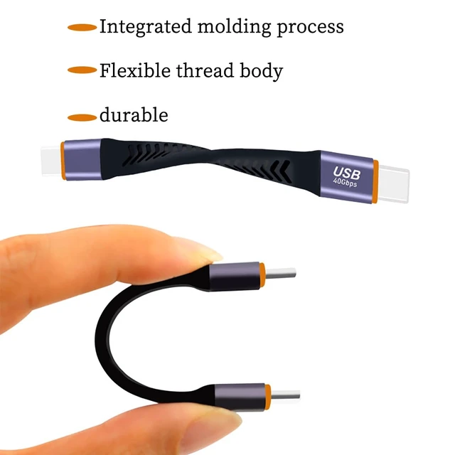 Alt view image 2 of 6 - PH-FCC1040 USB-C Data Cable 40Gbps High-Speed Transfer Card USB 3.2 Gen 2 Female to Female Flexible Flat Short Adapter