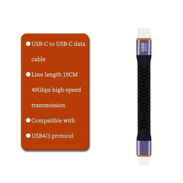 Alt view image 3 of 6 - PH-FCC1040 USB-C Data Cable 40Gbps High-Speed Transfer Card USB 3.2 Gen 2 Female to Female Flexible Flat Short Adapter