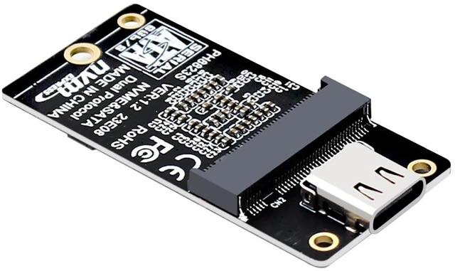 Alt view image 5 of 6 - M. 2 NVMe/NGFF to USB C USB3.1 Solid State Hard Disk Adapter 10Gbps Compatible with M. 2 2230, 2242, 2260, 2280 SSD (PH80-581, Dual Protocol)