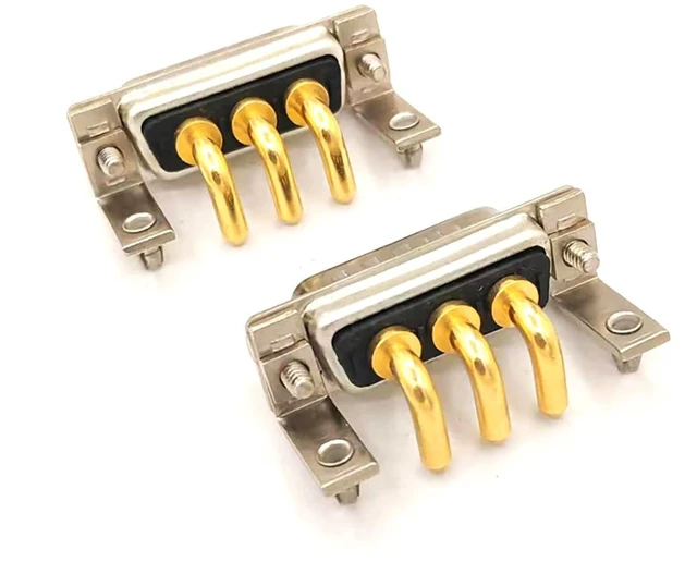 Alt view image 4 of 7 - D Sub 3W3 Male PCB Connector Right Angle High Current Solder2Male