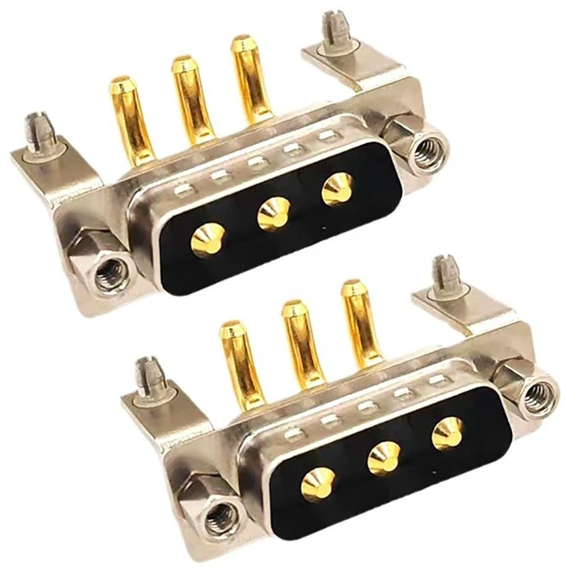 Alt view image 5 of 7 - D Sub 3W3 Male PCB Connector Right Angle High Current Solder2Male