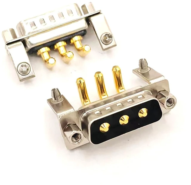 Alt view image 6 of 7 - D Sub 3W3 Male PCB Connector Right Angle High Current Solder2Male