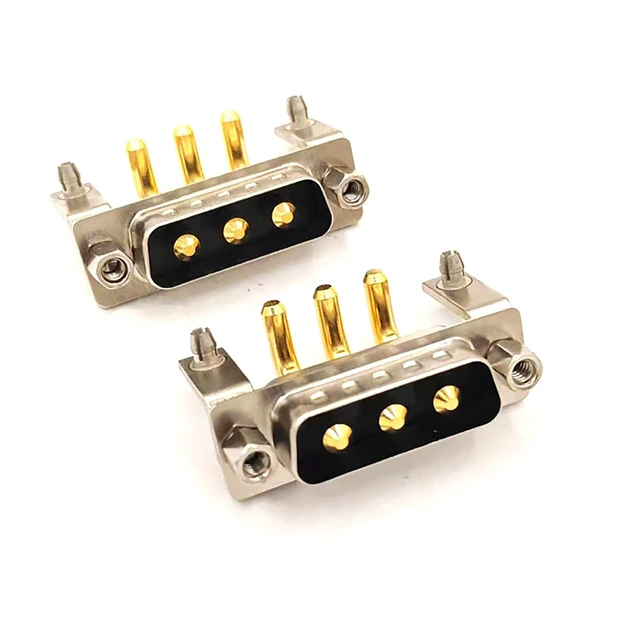 Alt view image 7 of 7 - D Sub 3W3 Male PCB Connector Right Angle High Current Solder2Male