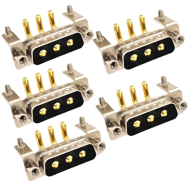 Main image of D Sub 3W3 Male PCB Connector Right Angle High Current Solder2Male